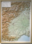 Planisfero 191-Piemonte carta murale in rilievo tridimensionale cm 85x66